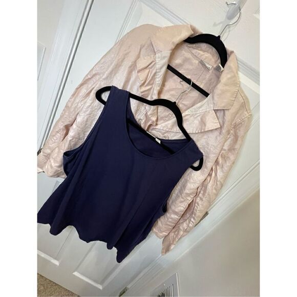 Chicos women’s bundle lot pink blush jacket and tank Chicos size 3 or large - Picture 1 of 10
